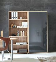 BMG Möbel abschließbare Regalwand/Schrankwand,...