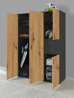 BMG Möbel Kinderzimmer Kleiderschrank ELLI, 4...