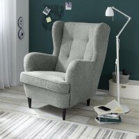 BMG Möbel Oslo Ohrensessel - Armlehnensessel in Grau...