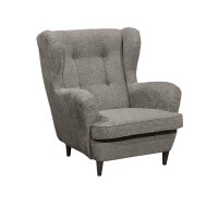 BMG Möbel Oslo Ohrensessel - Armlehnensessel in Espresso mit Massivholzfüßen