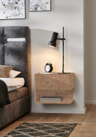 BMG Möbel Nachtkonsole Faro 2 mit Schublade offenes...