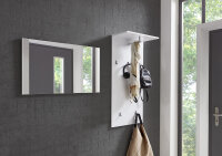 BMG Möbel Garderoben-Set, Mailand 4, Spiegel/Paneel, weiß/ weiß hochglanz